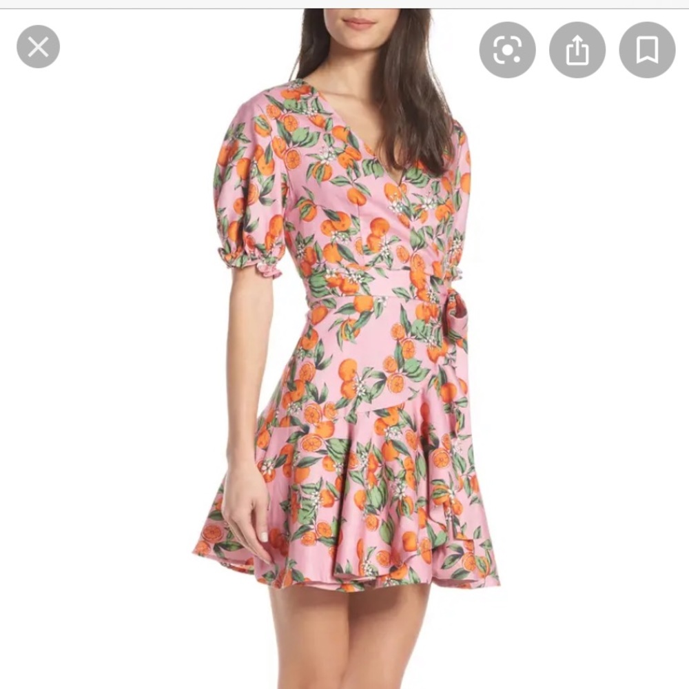 Finders orange print mini dress sized small